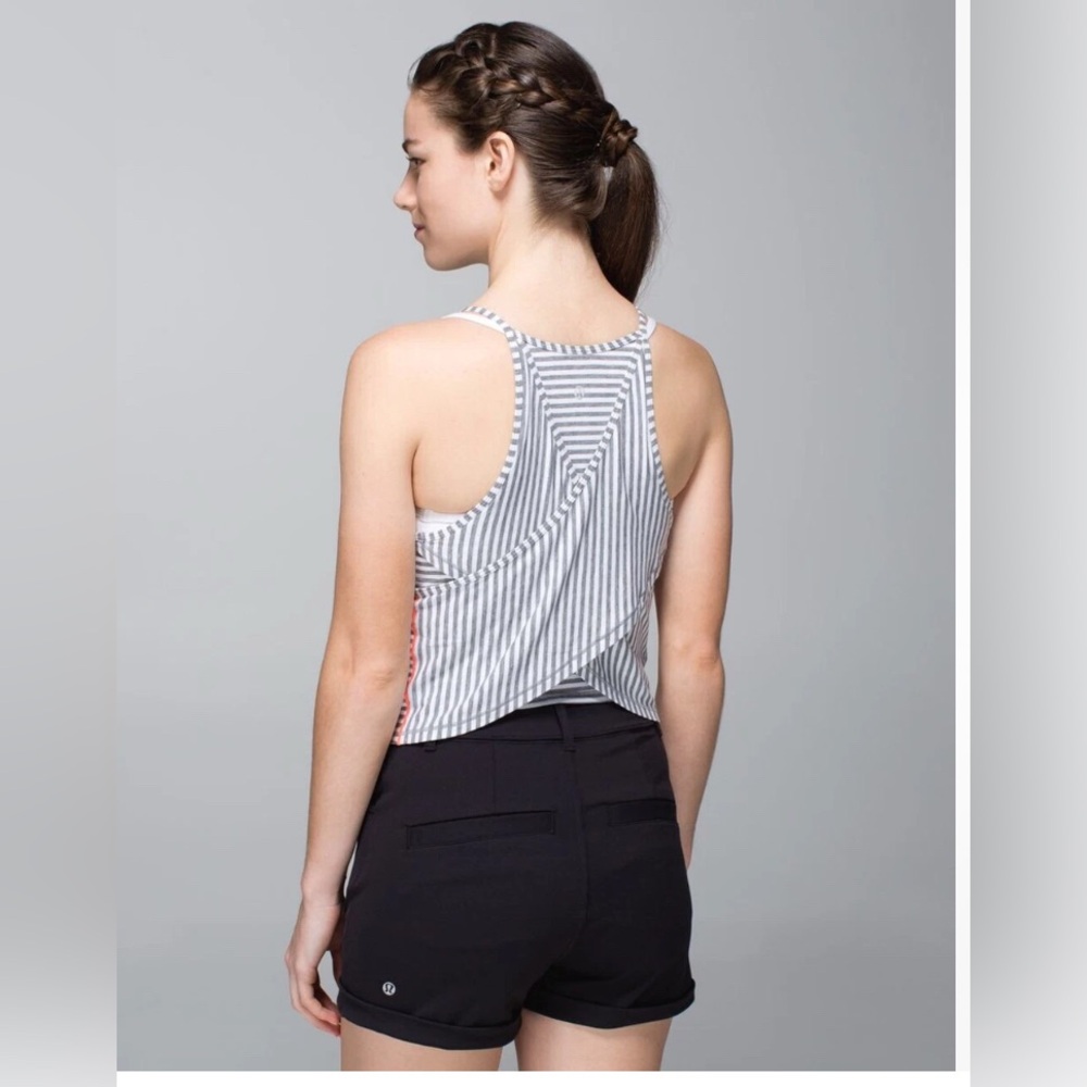 NWT Lululemon Vita Loca grey/white strip tank